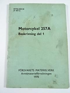 JAWA 250 - 579/05 - motorcykel 257 A - Beskrivning del 1 - 1970 - AB E. Fleron - vojenský motocykl tzv. švéd