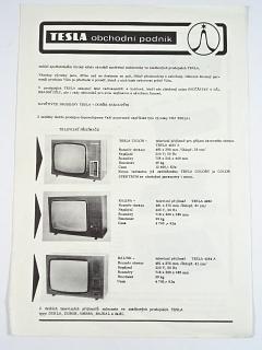 Tesla - televizní přijímače, rozhlasové přijímače, gramofony, magnetofony - prospekt