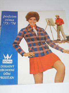 Dona - zásilkový obchodní dům Prostějov - podzim, zima - 1973 - 1974 - katalog