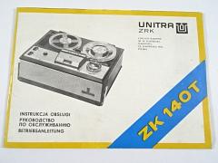 ZK 140 T - magnetofon - instrukcja obslugi - Unitra ZRK