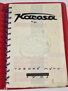 Karosa n. p. Vysoké Mýto - 1961 - výrobní program - zápisník