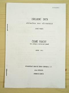 Černé prachy pro lovecké a historické zbraně - základní data - příručka pro uživatele - 1991 - Východočeské chemické závody Synthesia, závod Explosia, Pardubice - Semtín