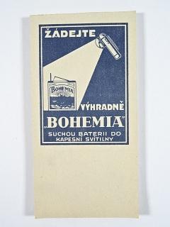 Žádejte výhradně - Bohemia - suchou baterii do kapesní svítilny - účtenka - reklama