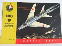 MIG-19 - Kranich - Modellbogen - Metallfolie - papírový model - DDR - 1965