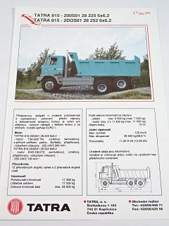 Tatra 815 - třínápravový sklápěč - prospekt - 1995