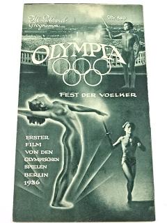 Olympia - Fest der Völker - der Film von den XI. Olympischen Spielen Berlin 1936 - Leni Riefenstahl - Bio - program v obrazech - 1936 - film - prospekt