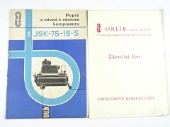 Orlík 1 JSK-75-15-S - popis a návod k obsluze kompresoru