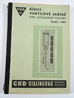 Řídicí ventilové skříně pro vzduchové pohony - ceník 446 - 1950 - ČKD Stalingrad