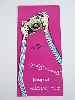 Fotoaparát Altix-nb - prospekt - VEB Altissa-Camera-Werk Drsden - 1958