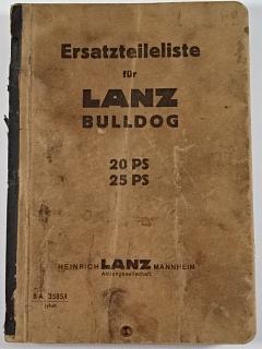 LANZ Bulldog 20 PS 25 PS - Ersatzteileliste - 1940