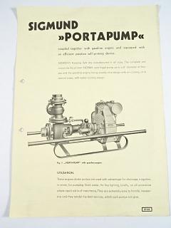 Sigmund Portapump - prospekt - 1932 - Sigma Pumps Olomouc - Lutín