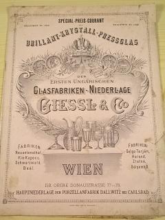 Special - Preis - Courant über Brillant - Krystall - Pressglas der Ersten Ungarischen Glasfabriken - Niederlage Giessl a Co Wien