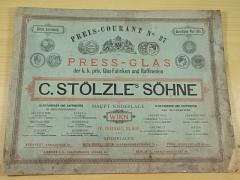 C. Stölzle's Söhne Wien - Glas - Fabriken und Raffinerien - Preis - Courant No. 27 über Press - Glas - 1892