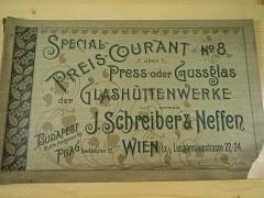 Special - Preis Courant No 8 über Press- oder  Gussglas der Glashüttenwerke vormals J. Schreiber a Neffen Wien - 1899