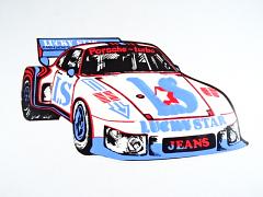 Lucky Star - Porsche - turbo - Jeans - samolepka