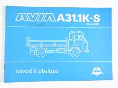 Avia A 31.1 K-S sklápěč - návod k obsluze - 1989
