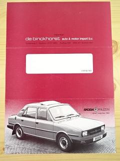 Škoda 105 S, 105 L, 120 L, 120 LS, 120 GLS - Prijzen - 1982 - prospekt