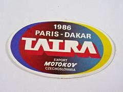 Tatra - 1986 Paris - Dakar - samolepka - Motokov