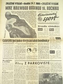Československý sport - zvláštní vydání - 24. 7. 1966 - Mike Hailwood hrdinou 16. ročníku, Gustav Havel, Honda...
