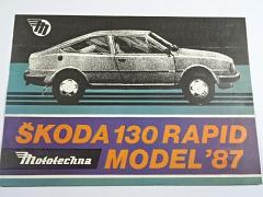 Škoda 130 Rapid model ´87 - Mototechna - prospekt