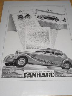 Panhard - reklama ze starého časopisu - 1934
