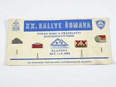 XX. Rallye Šumava -Klatovy - 1985 - odznaky