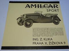 Amilcar Sport - prospekt - Ing. Z. Klika, Praha