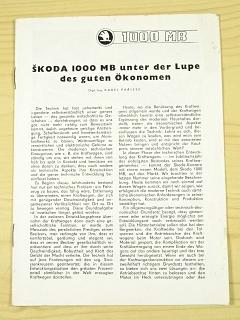 Škoda 1000 MB unter der Lupe des guten Ökonomen - prospekt