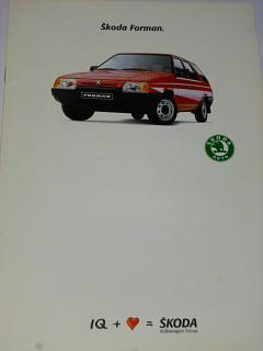 Škoda Forman - prospekt + vzorník barev, výbava - 1993