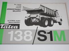 Tatra 138 S1 M - jednostranný sklápěč - 1961 - prospekt