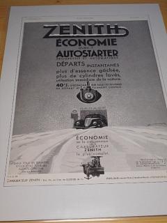 Zenith - reklama ze starého časopisu - 1934