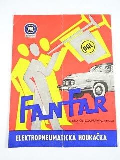 Pal - Fanfar - elektropneumatická houkačka - prospekt - 1962 - Tatra 603, Škoda...