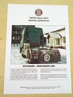 Tatra Nový Jičín - retardér - provedení ADR - prospekt - Tatra 815