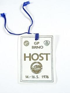 GP Brno - HOST - 14. - 16. 5. 1976 - plastová visačka