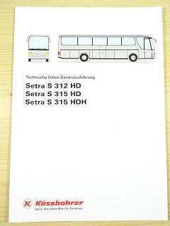 Kässbohrer - Setra S 312 HD - S 315 HD - S 315 HDH - Technische Daten Serienausführung - prospekt - 1993