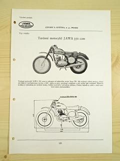 JAWA 350 ccm - terénní motocykl - katalogový list - 1960