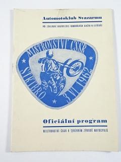 Stříbro - Mistrovství ČSSR v terénním závodě motocyklů - 3. 6. 1962 - program