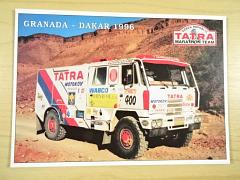 Tatra 815 - Granada - Dakar 1996 - posádka - Karel Loprais, Tomáš Tomeček, Radomír Stachura - pohlednice