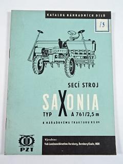 Saxonia typ A 761/2,5 m - secí stroj k nářaďovému traktoru RS 09 - katalog náhradních dílů - 1963