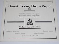 Flader - moderní hasičské nářadí - prospekt - 1933