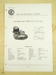 ČZ - dvoudobý motor JAWA-ČZ 175 ccm - 356 - katalogový list - 1960