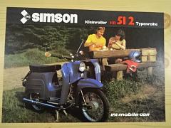 Simson Kleinroller KR 51/2 Typenreihe - 1981 - prospekt