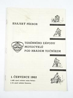 Krajský přebor terénního závodu motocyklů pod hradem Točníkem - 1. července 1962 - Svazarm Hořovice