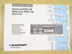 Blaupunkt radio Hamburg RCM 148, Melbourne RCM 148, Miami DJ - 1997 - Bedienungsanleitung - Operating instructions...