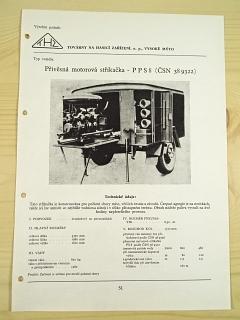 THZ - přívěsná motorová stříkačka PPS 8 - katalogový list - 1960