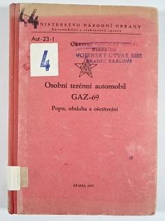 GAZ-69 - osobní terénní automobil - popis, obsluha, ošetřování - 1957 - Aut-23-1