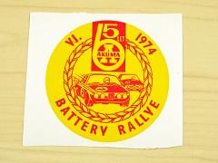VI. Battery rallye - 65 let Akuma - 1974 - samolepka