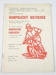 Humpolecký motokros - Humpolecké padesátky - 24. 9. 1978 - Humpolec - program
