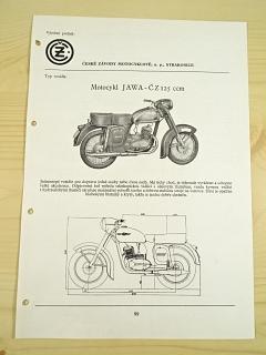 JAWA-ČZ 125 ccm - katalogový list - 1960