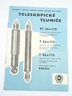 Pal - teleskopické tlumiče PT 26x110, T 26x175 pro osobní vozidla Škoda - 1975